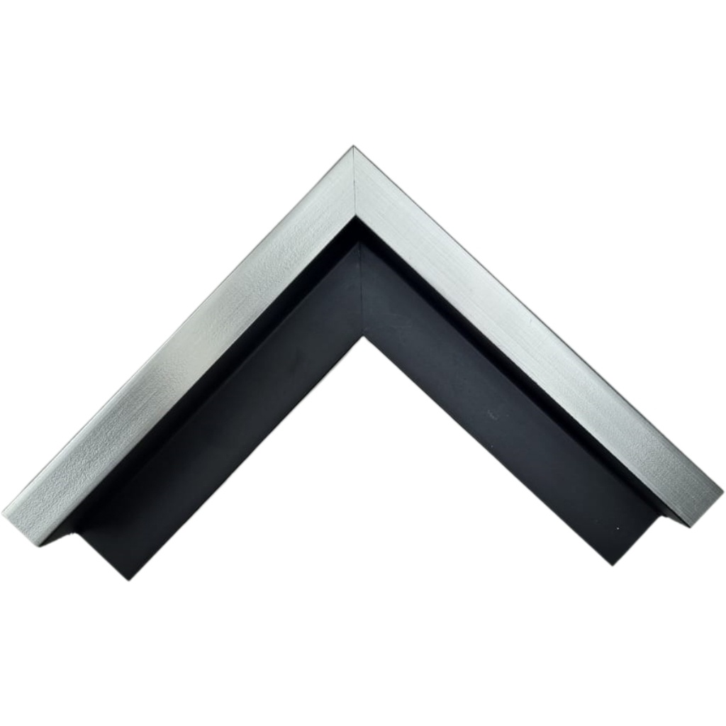 1139P BLACK & SILVER 50mm SYNTHETIC MOULDING