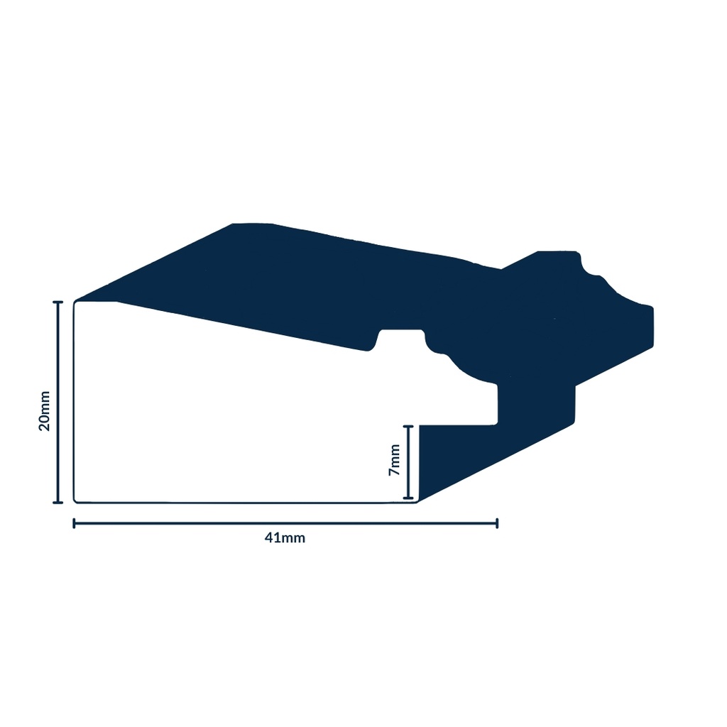 1109D WHITE 40mm SYNTHETIC MOULDING