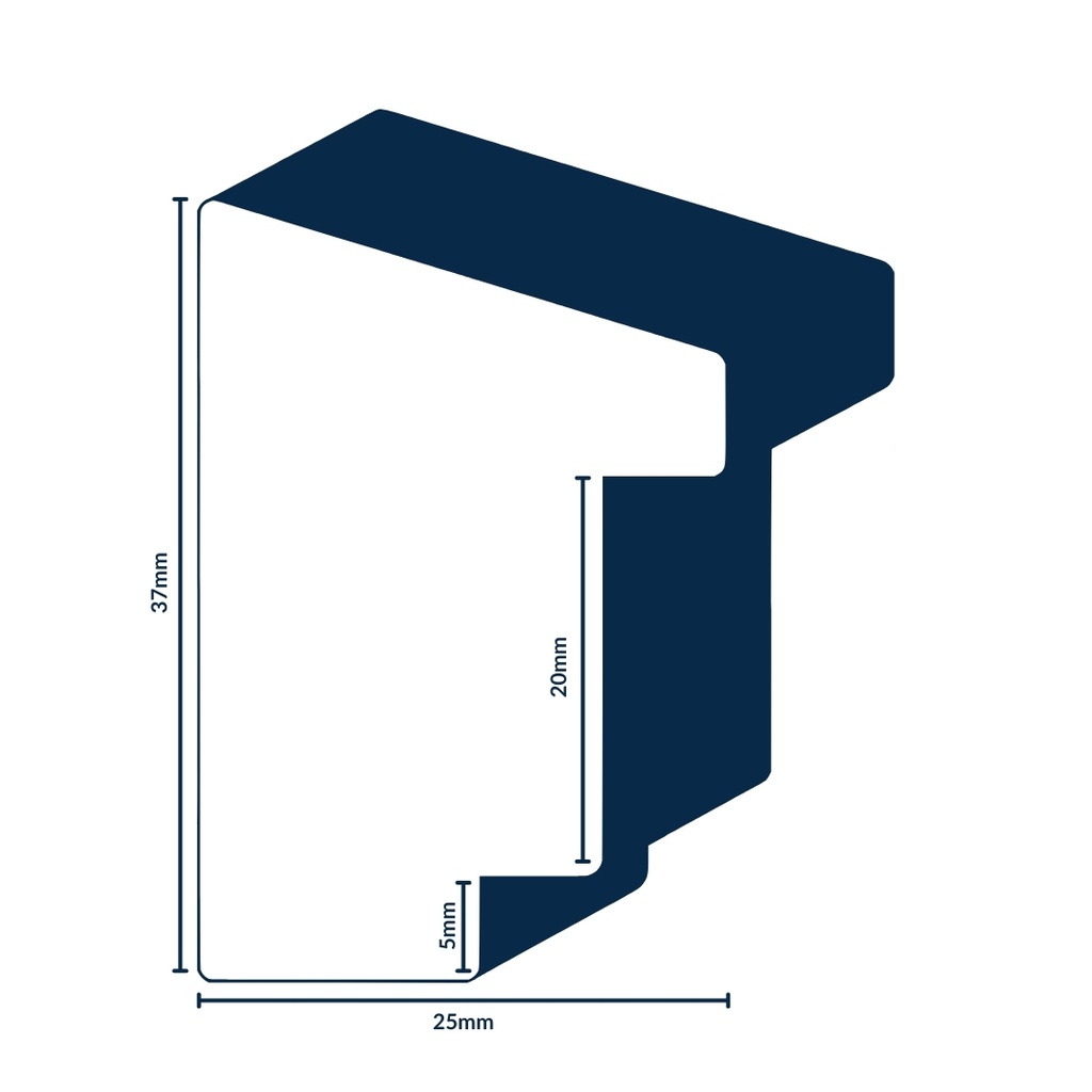 1067A WHITE 25mm SYNTHETIC MOULDING