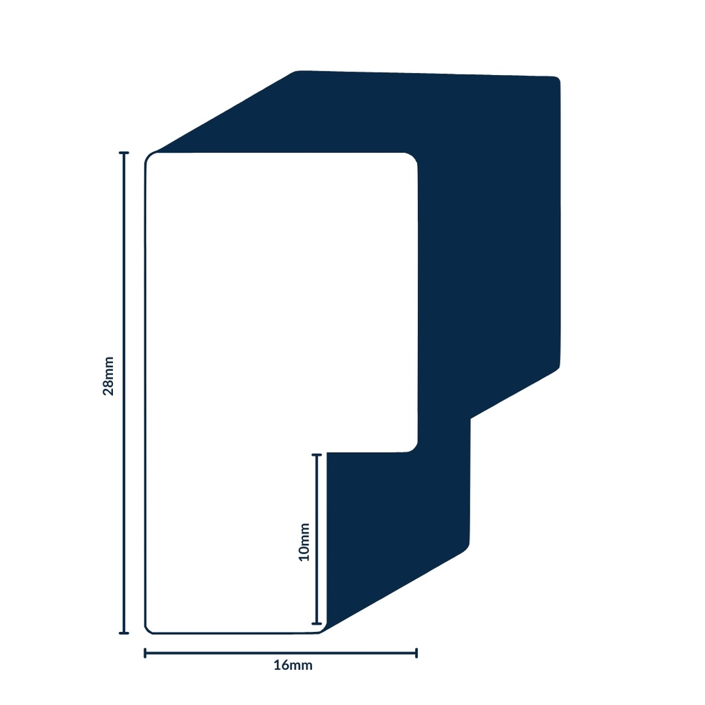 1159N LIGHT WOOD WHITE 16mm SYNTHETIC MOULDING