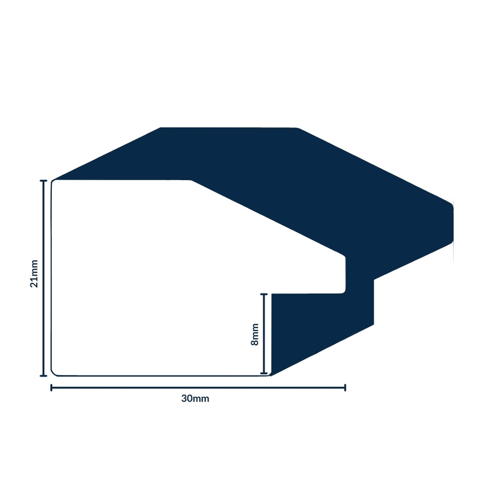 PS MOULDING W 30 X H 21 X L 2900MM CREAM