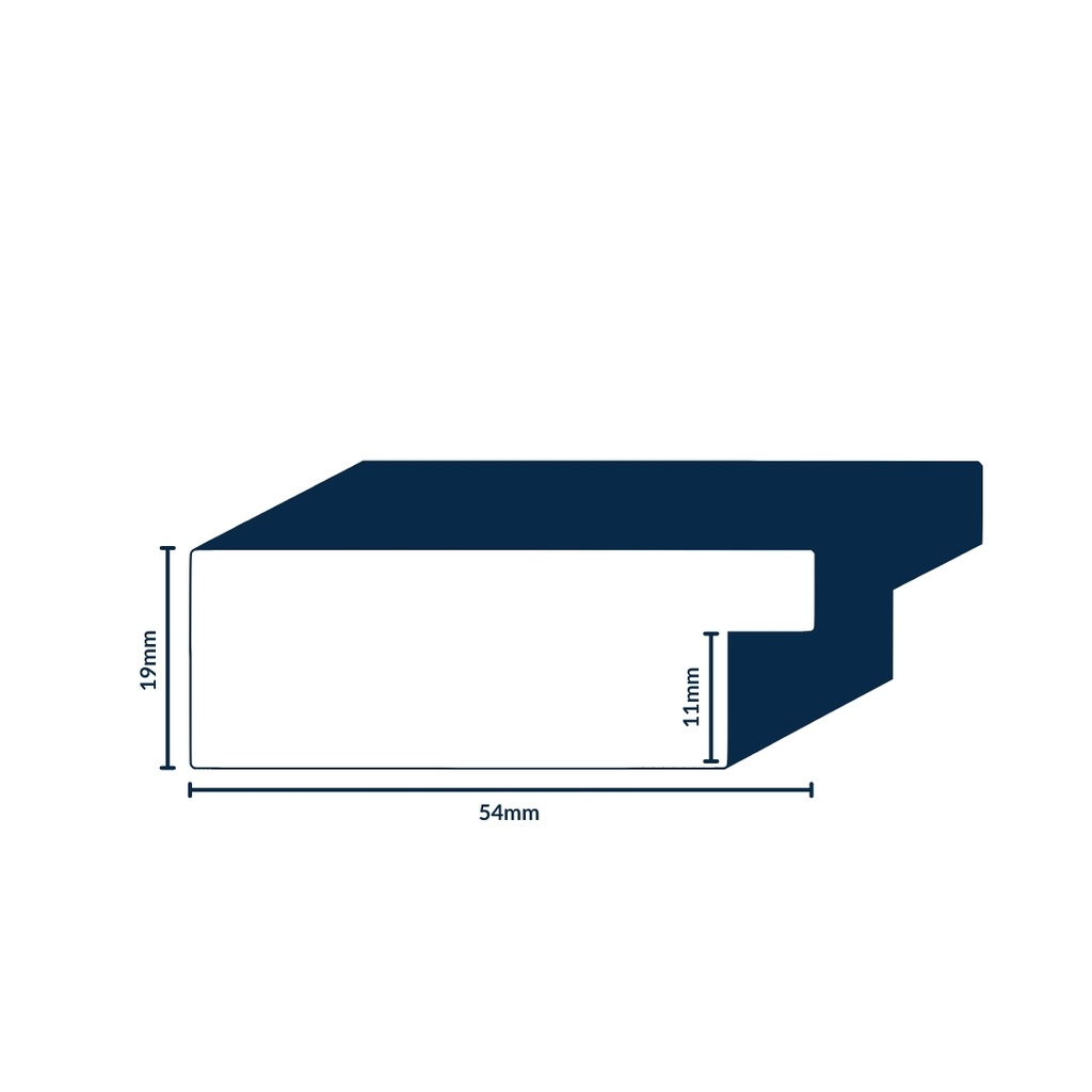PS MOULDING W 54 X H 19 X L 2900MM WHITE