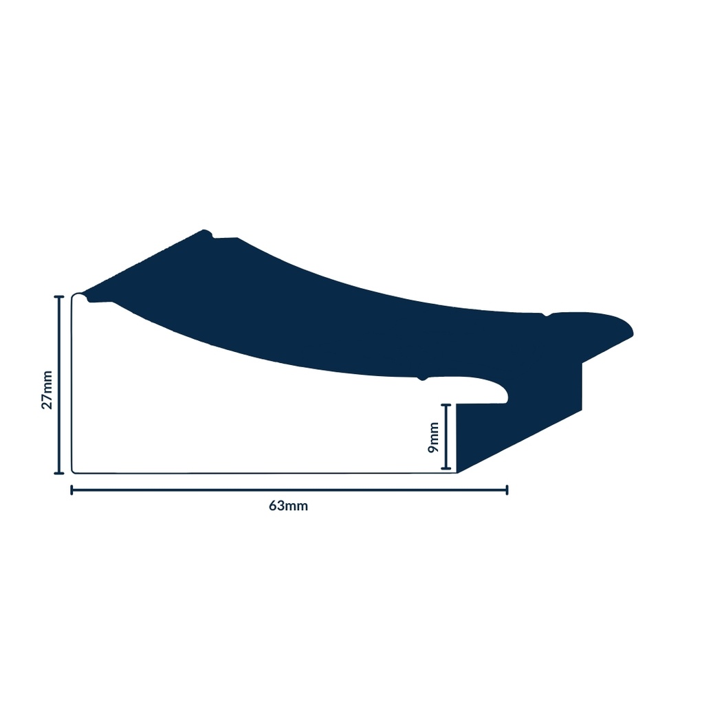 PS MOULDING W 63 X H 27 X L 2900MM PEWTER1046