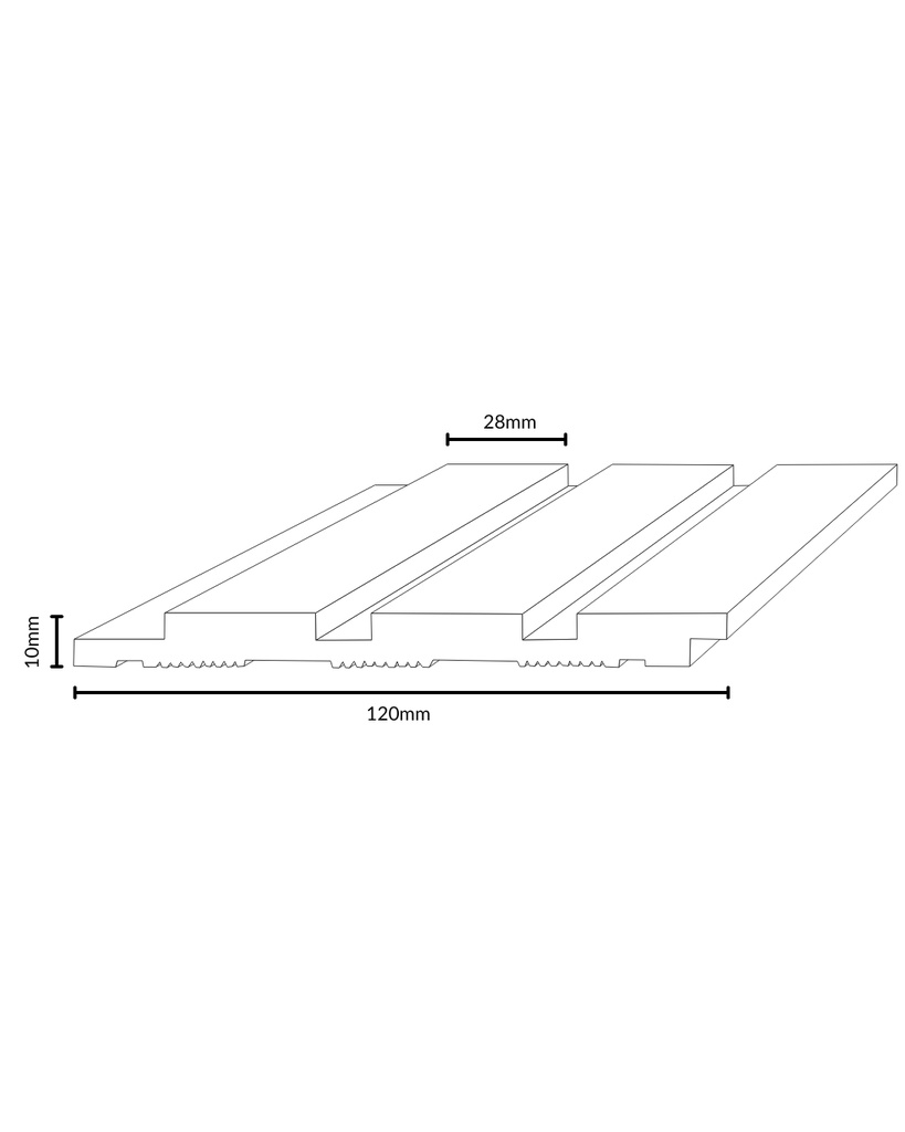 SLIM LINE 28 WALL PANEL CEDAR 120X10X2700MM