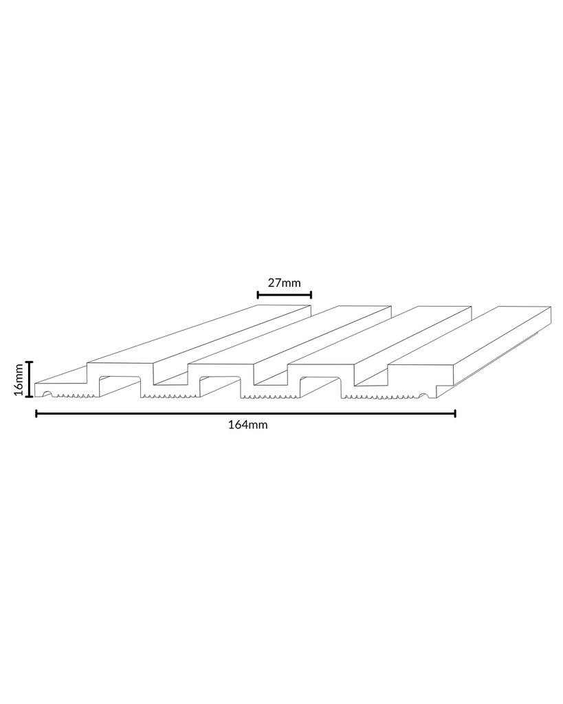 WALL PANEL 164X16X2700MM BLACK