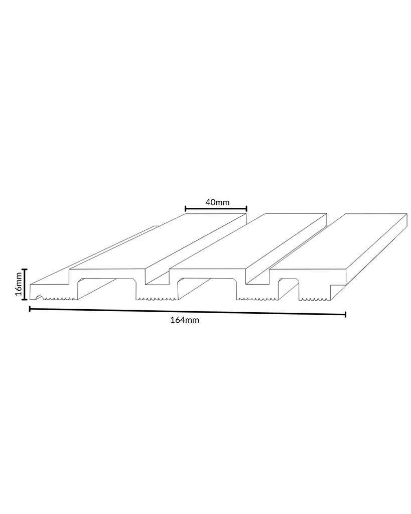 WALL PANEL 163X16X2700MM MAPLE
