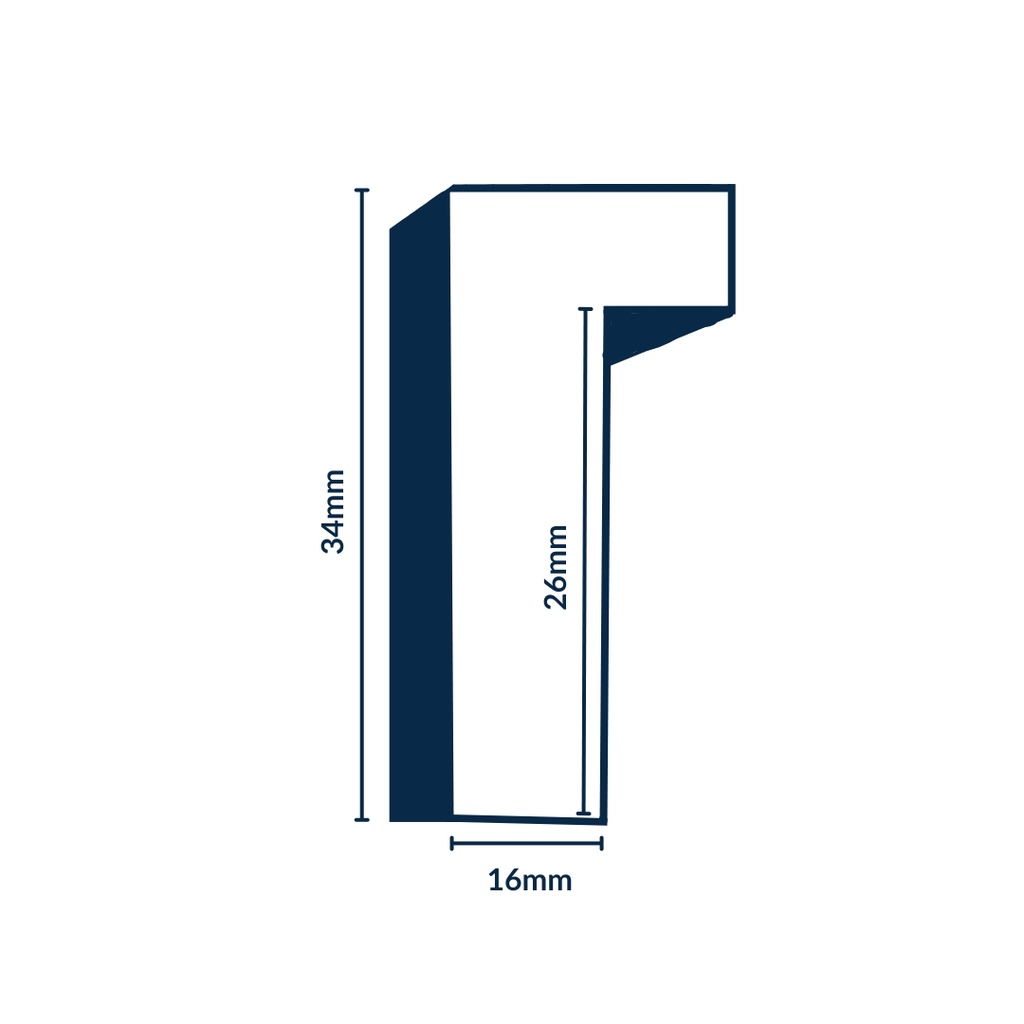 BROWN WOOD MOULDING 16X35MM