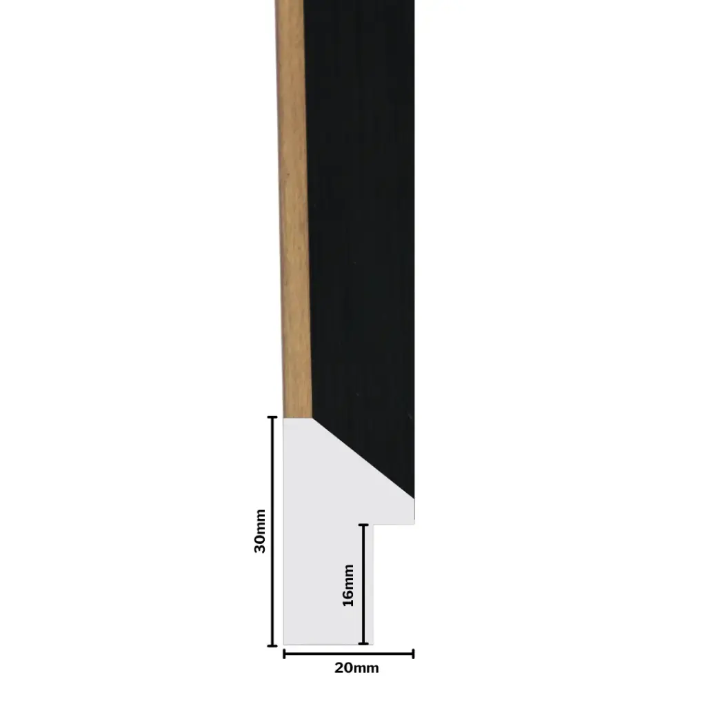PS Moulding W 20 X H 30 X L 2900mm Kiaat With Black Face