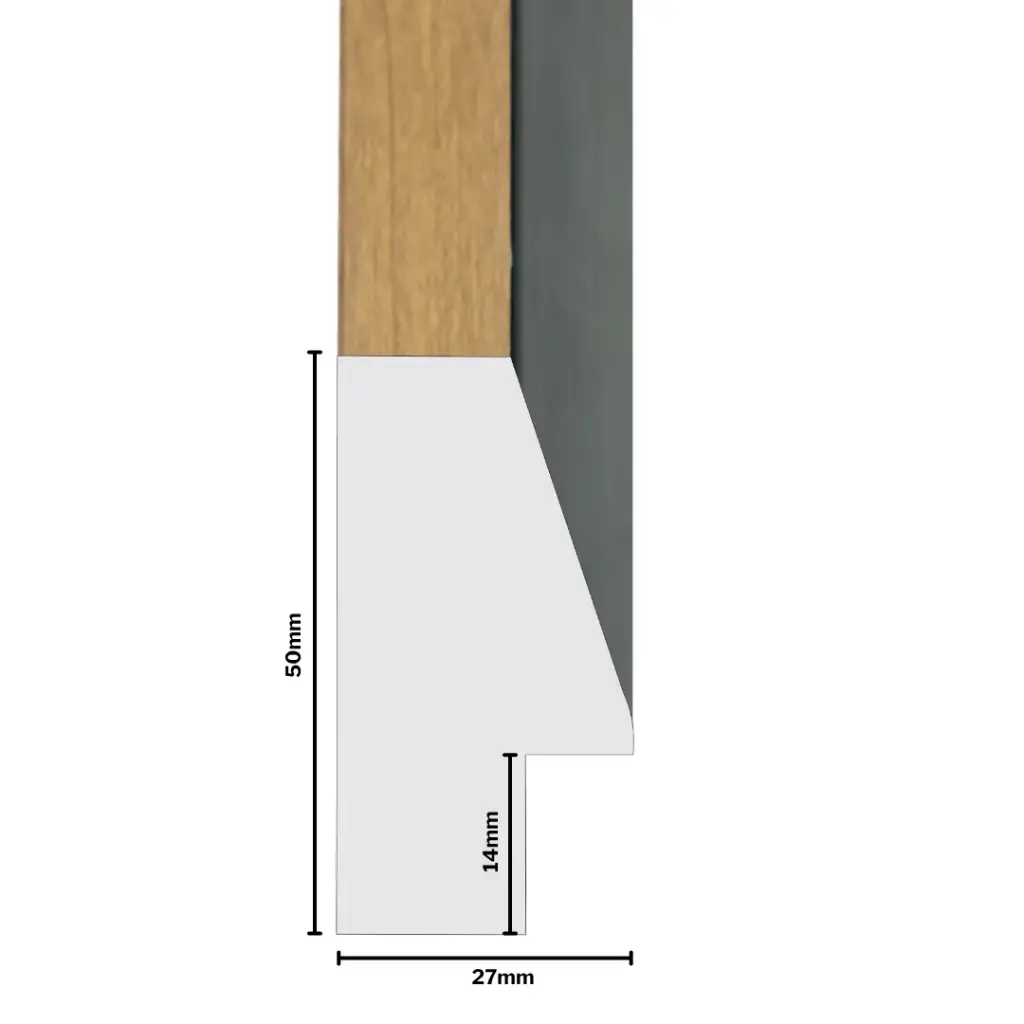 PS Moulding W 27 X H 50 X L 2900mm Natural Kiaat & Black
