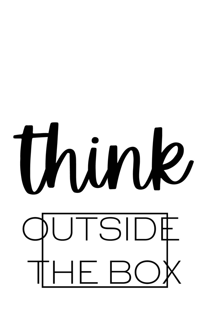 Print On Canvas - Think Outside The Box (400 X 600)