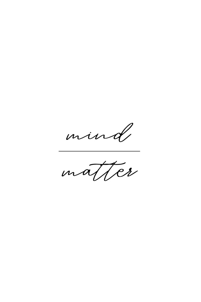 PRINT ON CANVAS WORD ART MIND OVER MATTER 400X600MM