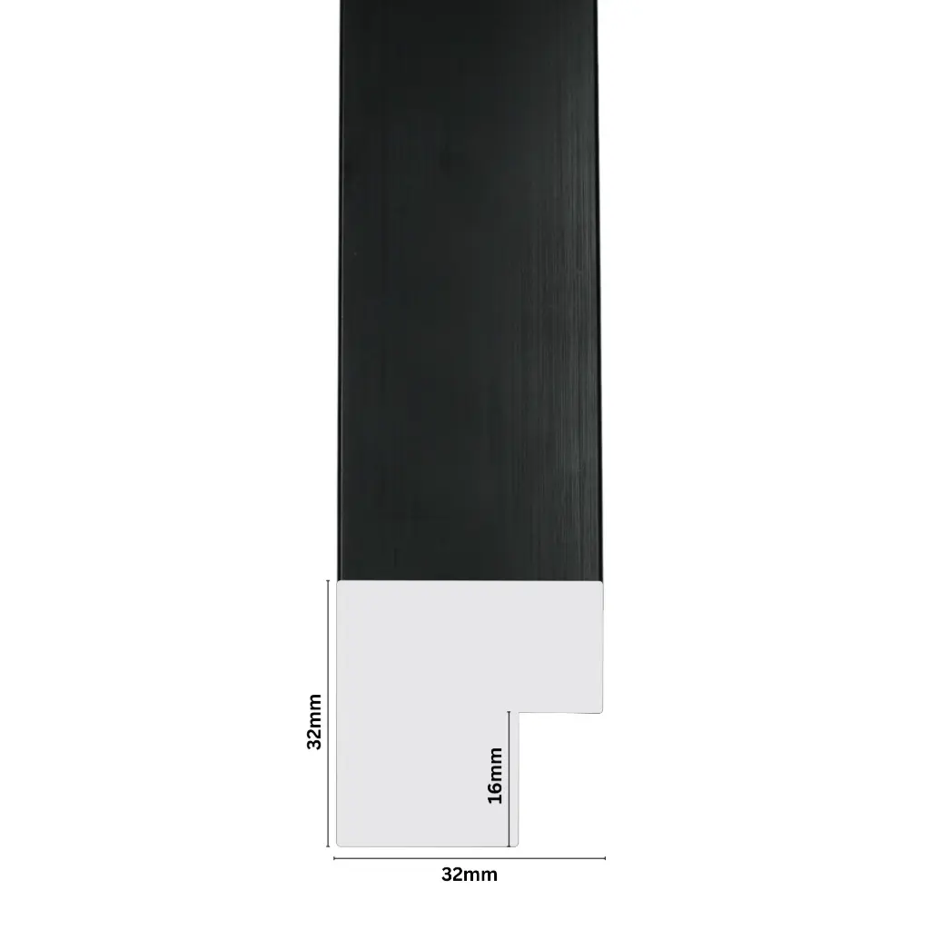 PS Moulding W 32 X H 32 X L 2900mm Matt Black