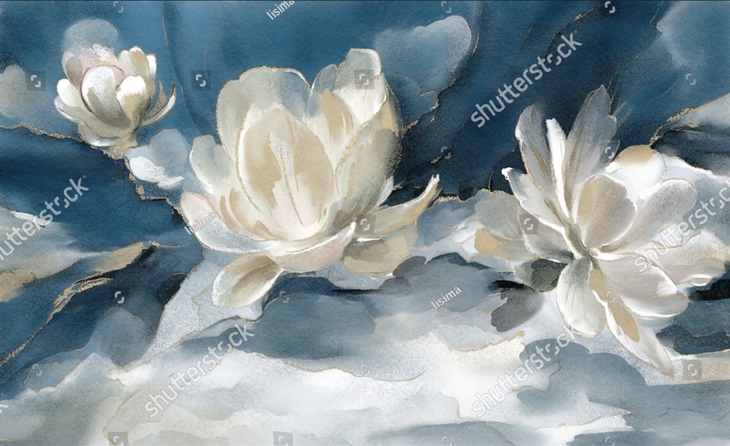 Print On Canvas Flowers White (1400X970)