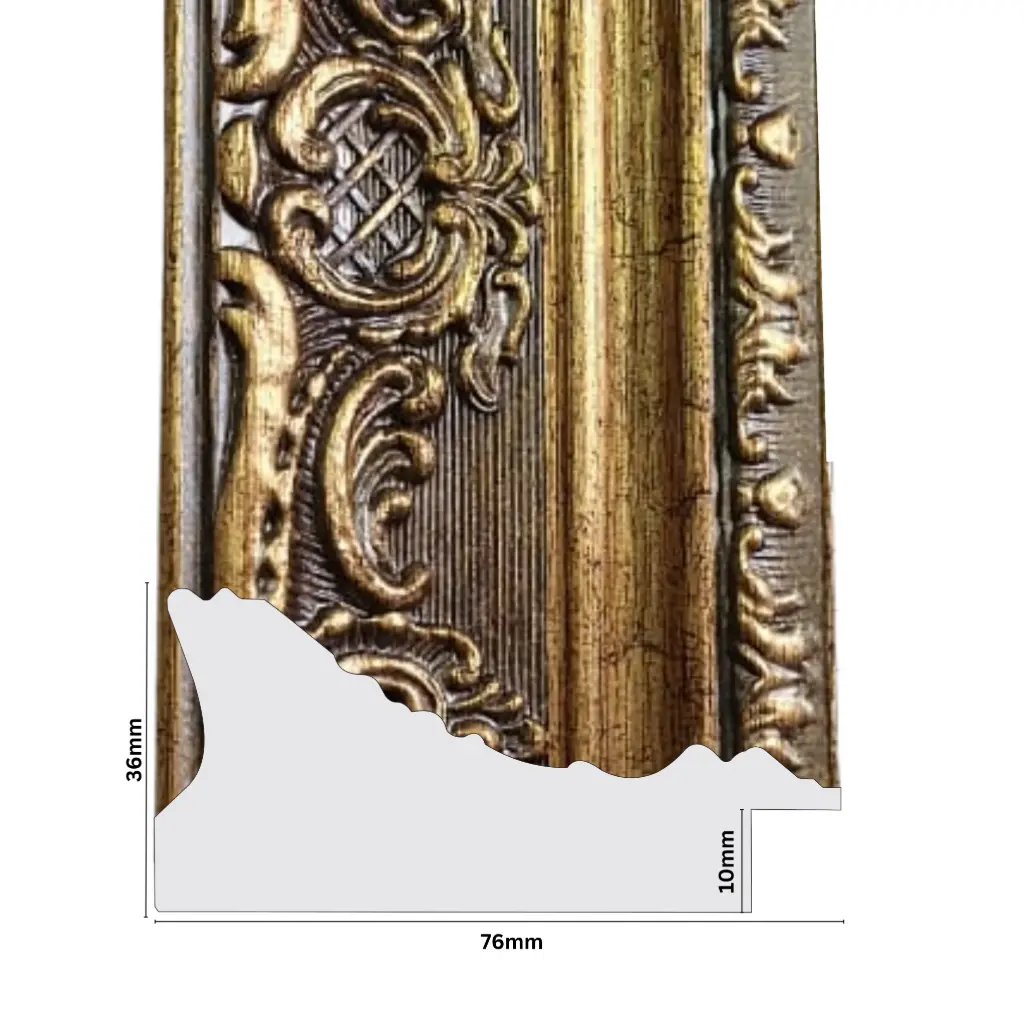 PS Moulding W 76 X H 36 X L 2900mm Gold