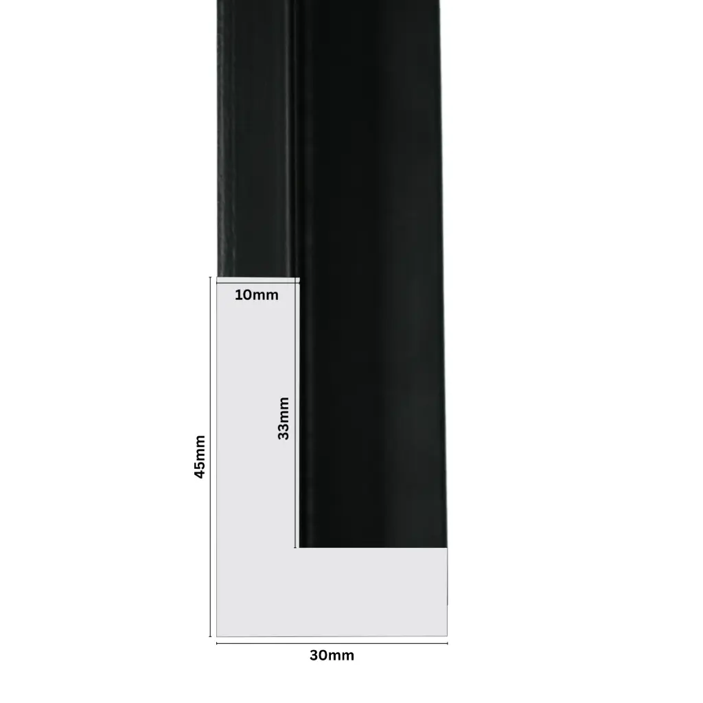 PS Moulding W 30 X H 45 X L 2900mm Black (Canvas Floater 33mm) 10mm Face