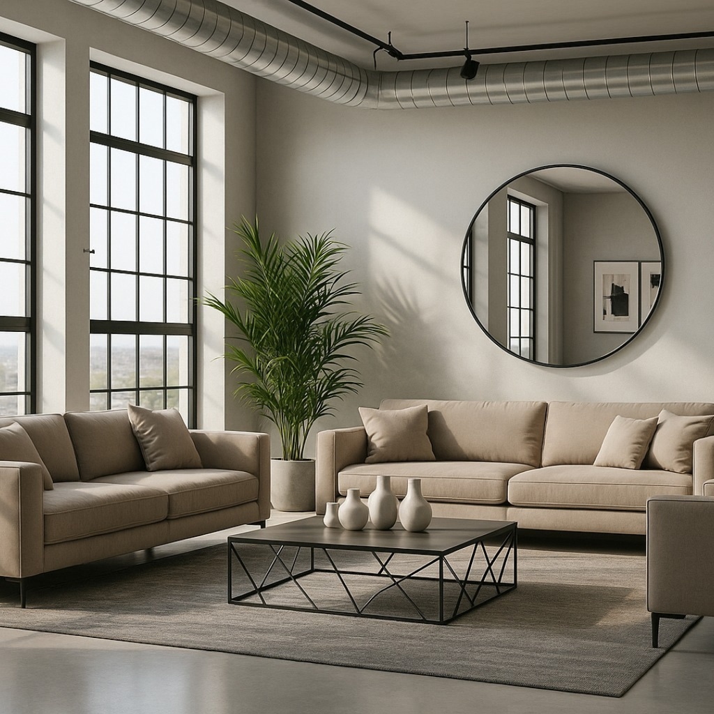 Mirror Round 1000mm Black