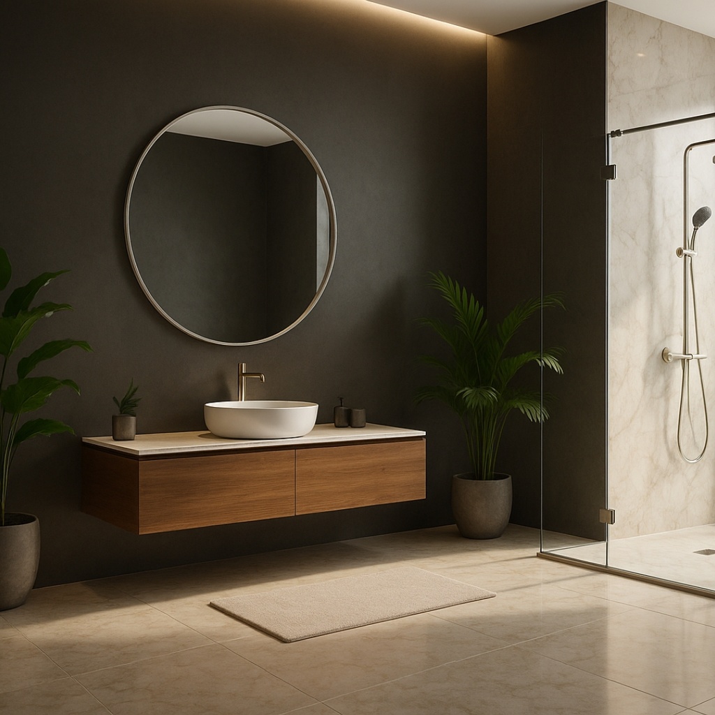 Mirror Round 1000mm Grey