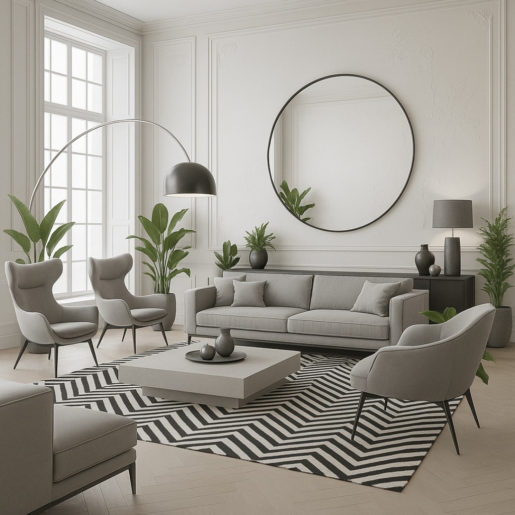 Mirror Round 1200mm Black