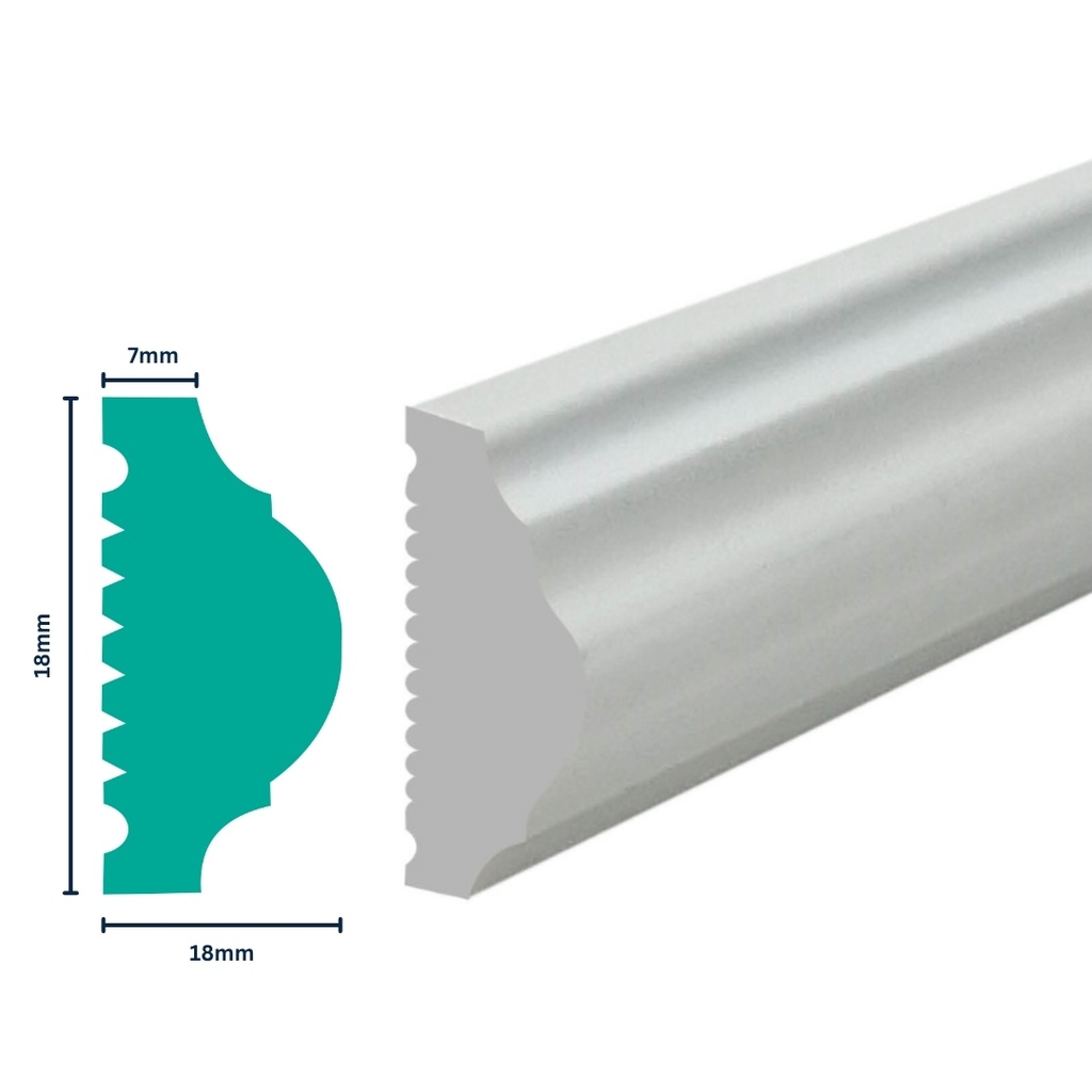 HDPS Wainscoting/Dado Rail H 38 X W 10 X L 2700mm White