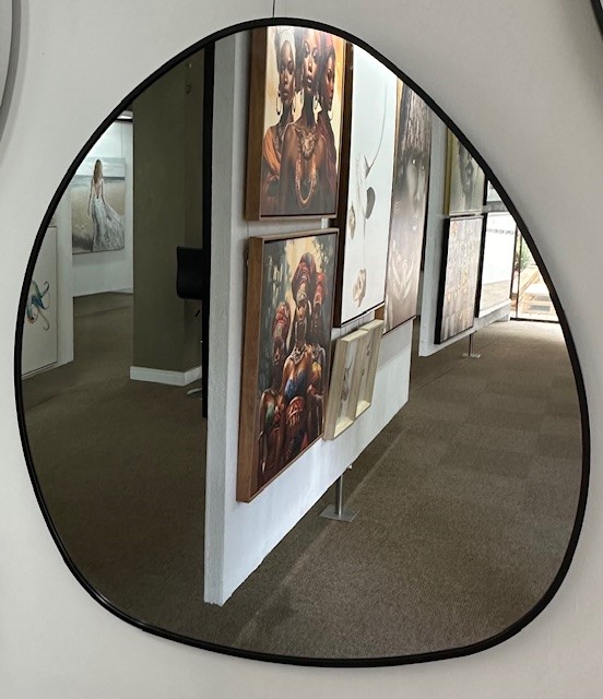 MIRROR PEBBLE 860X860MM BLACK