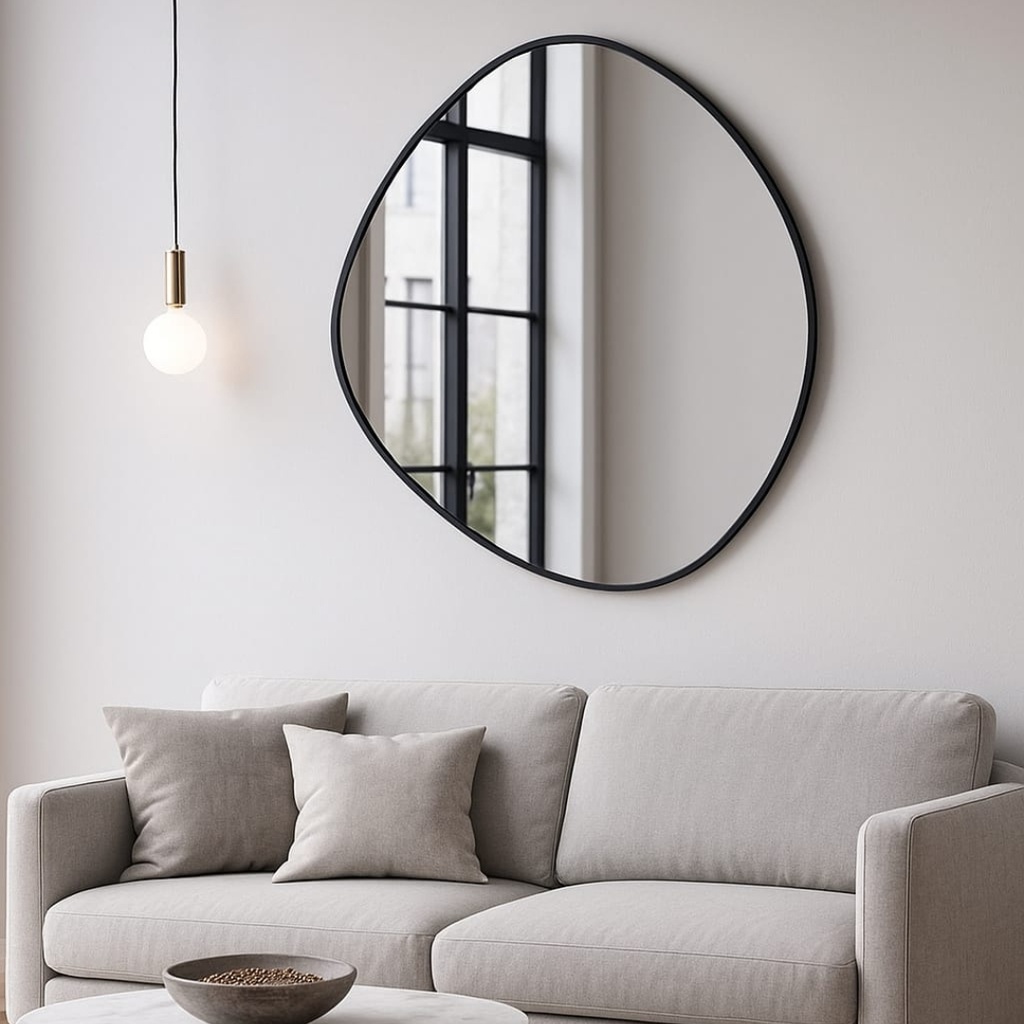 Mirror Pebble 860X860mm Black