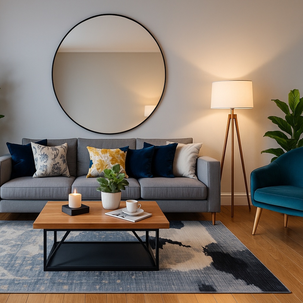 Mirror Round 1500mm Black