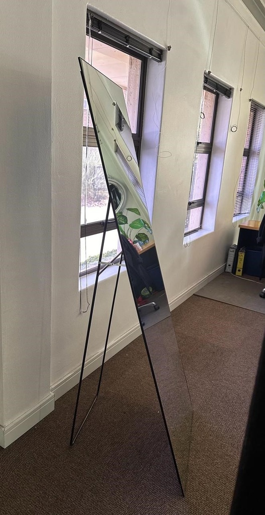 Mirror Rectangle With Stand 600X1800mm Black With Stand