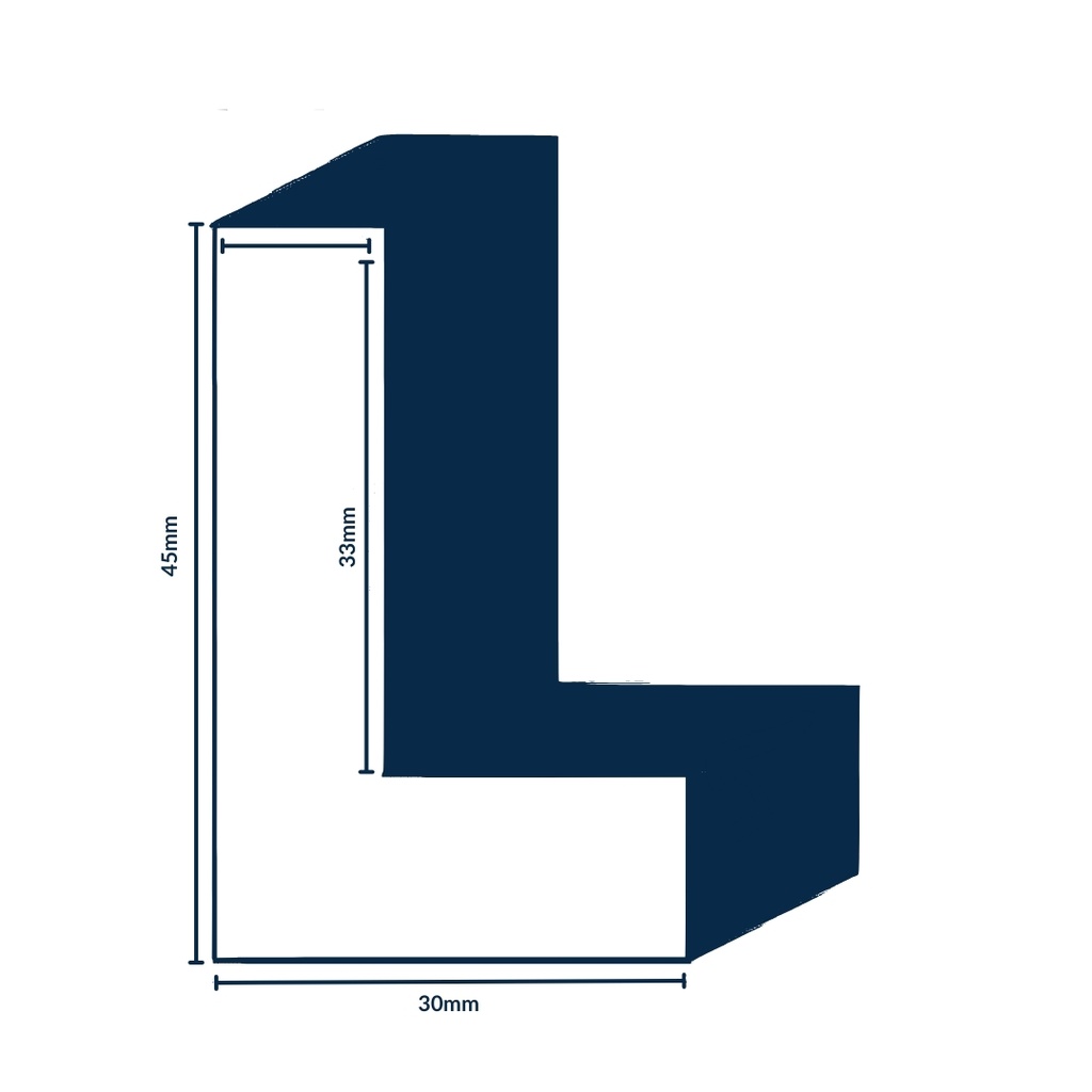 PS Moulding W 30 X H 45 X L 2900mm Natural Obech (Canvas Floater 33mm) 10mm Face