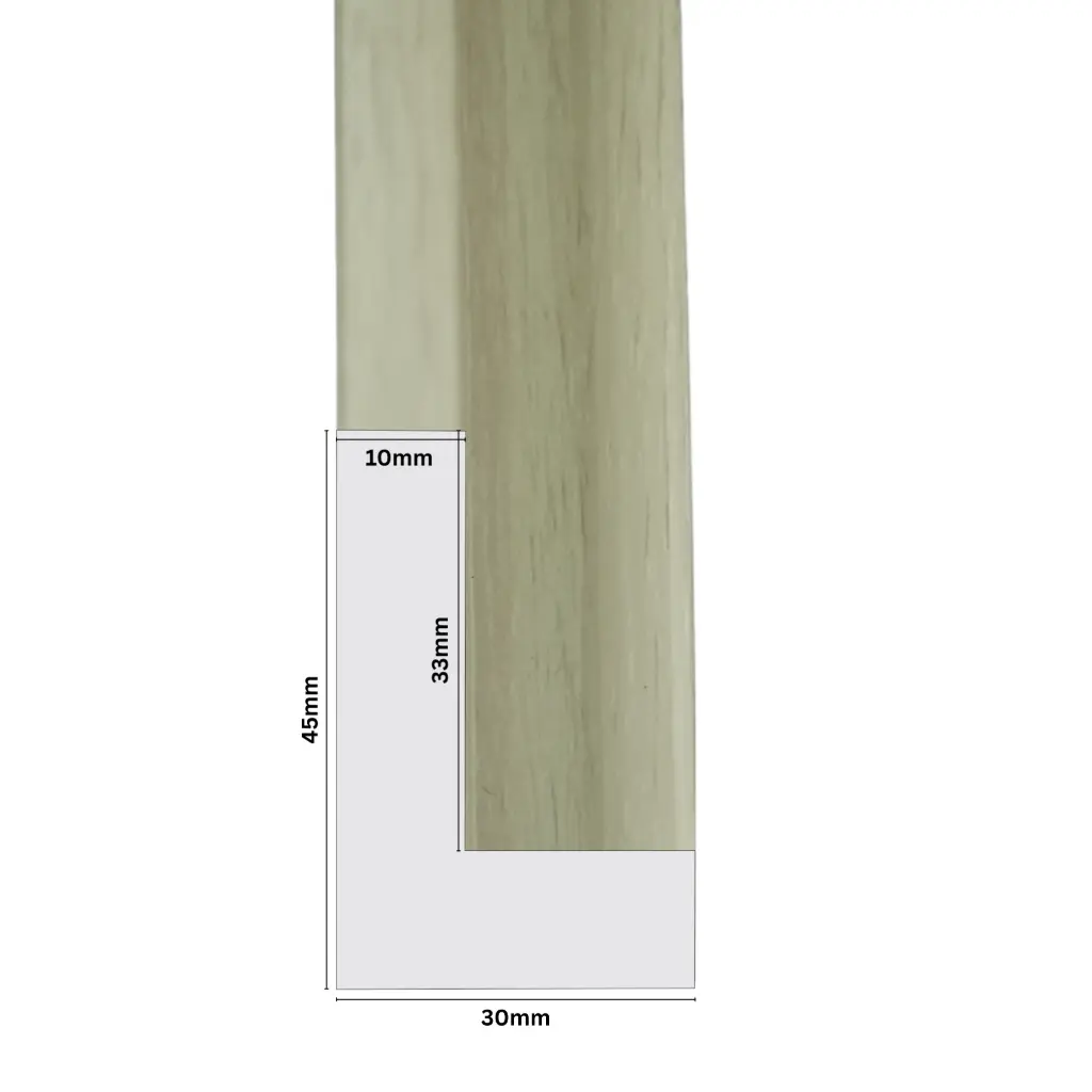 PS Moulding W 30 X H 45 X L 2900mm Natural Obech (Canvas Floater 33mm) 10mm Face