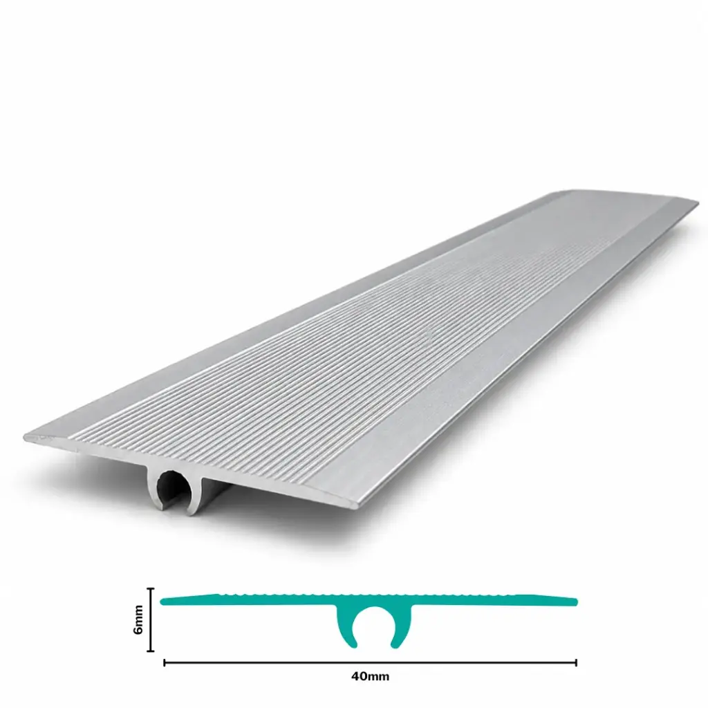 Aluminium Flooring Profile T-Piece  H 6 X W 40 X L 2700mm Silver
