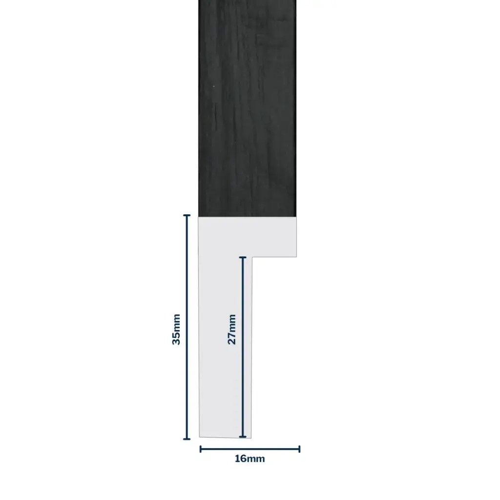 Wood Moulding W 16 X H 35 X L 2900mm Black