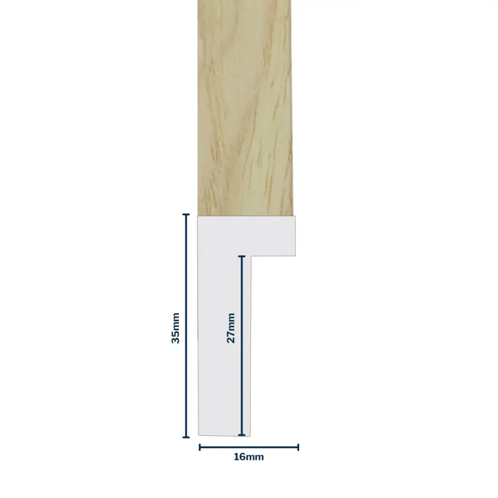 Wood Moulding W 16 X H 35 X L 2900mm Natural