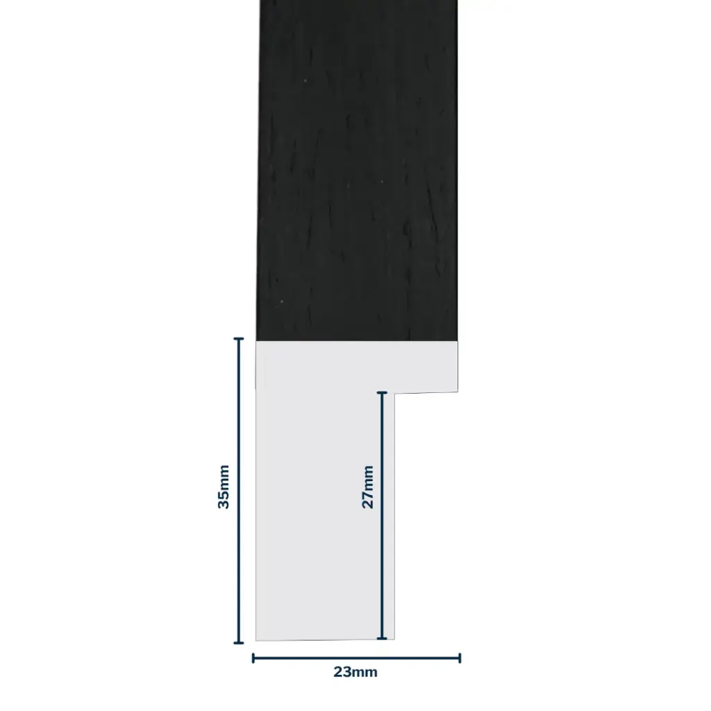 Wood Moulding W 23 X H 35 X L 2900mm Black