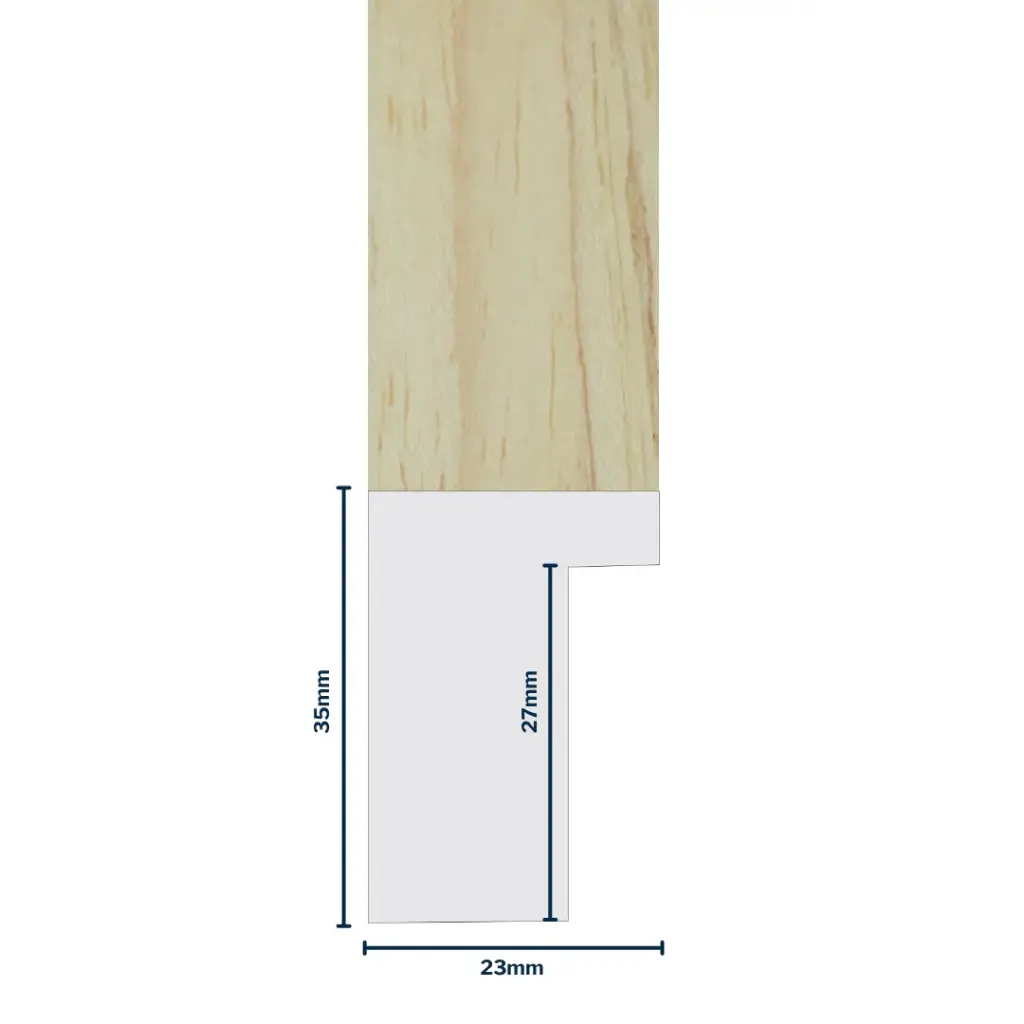Wood Moulding W 23 X H 35 X L 2900mm Natural