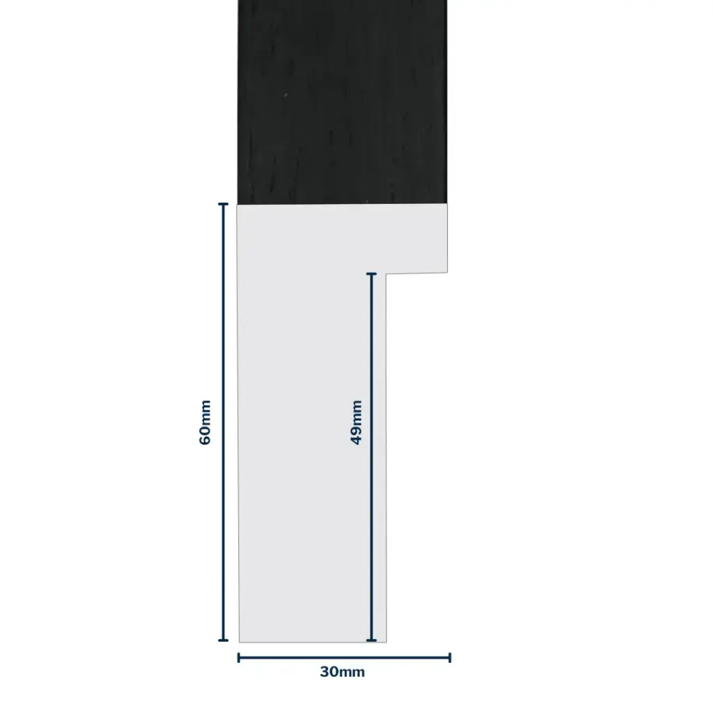 Wood Moulding W 30 X H 60 X L 2900mm Black
