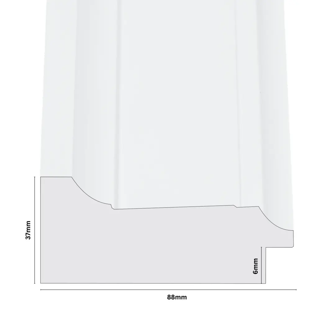 PS Moulding W 88 X H 37 X L 2900mm White (Replacement Of 1065W)