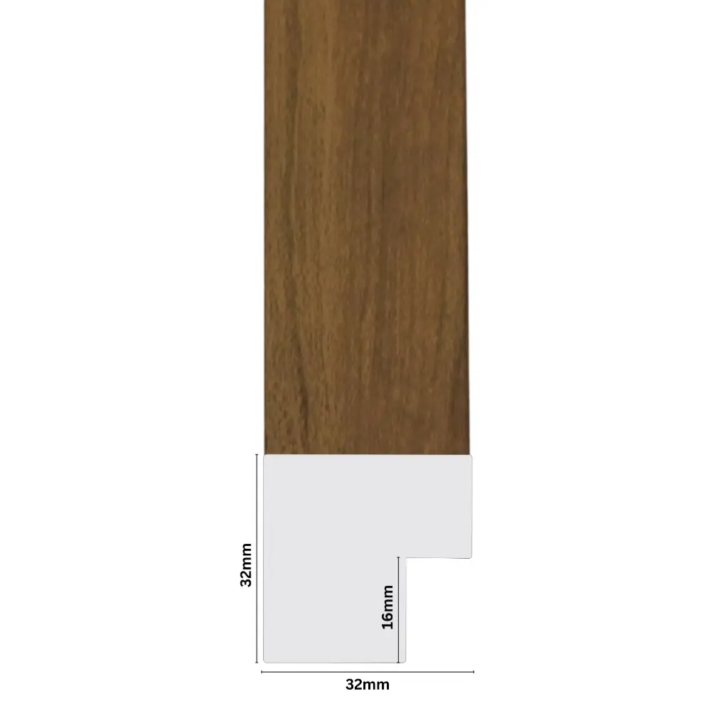 PS Moulding W 32 X H 32 X L 2900mm Natural Kiaat With White Face
