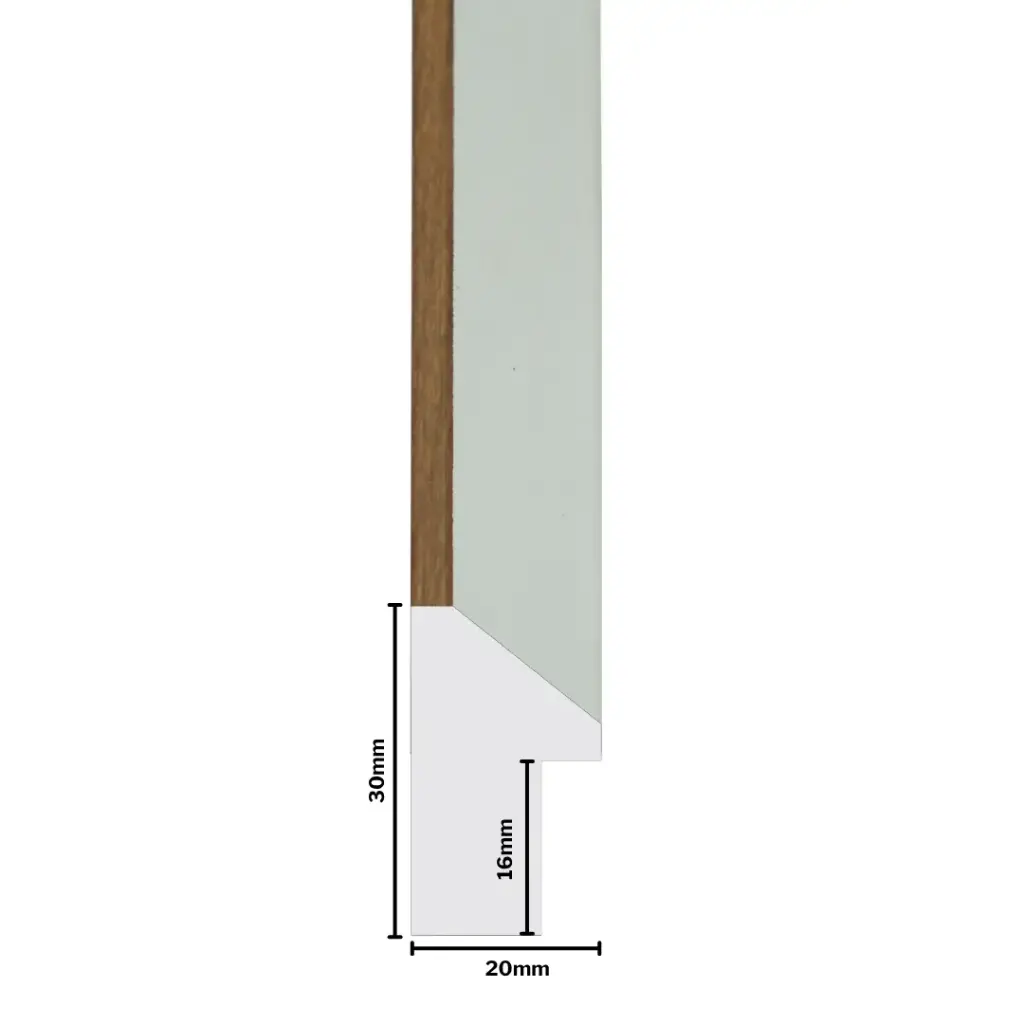 PS Moulding W 20 X H 30 X L 2900mm Kiaat With White Face