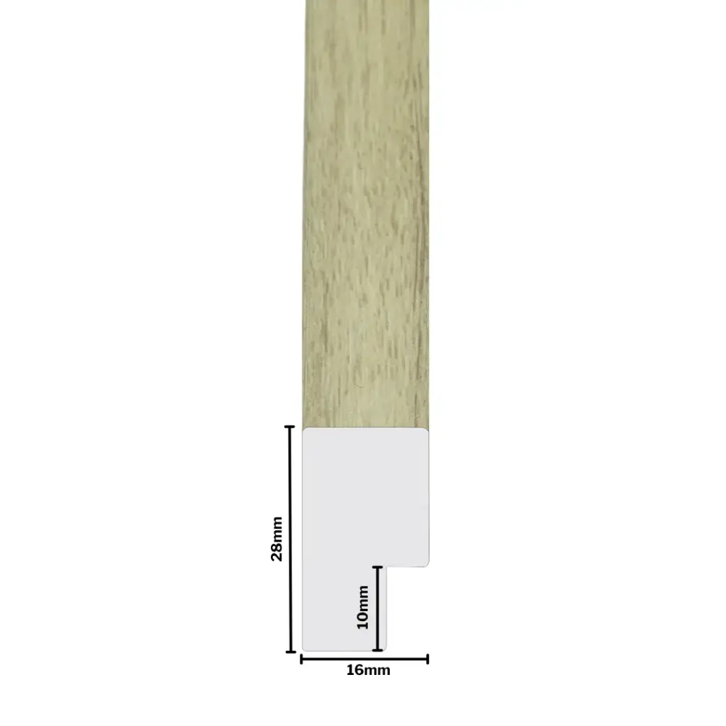PS Moulding W 16 X H 28 X L 2900mm Light Wood White