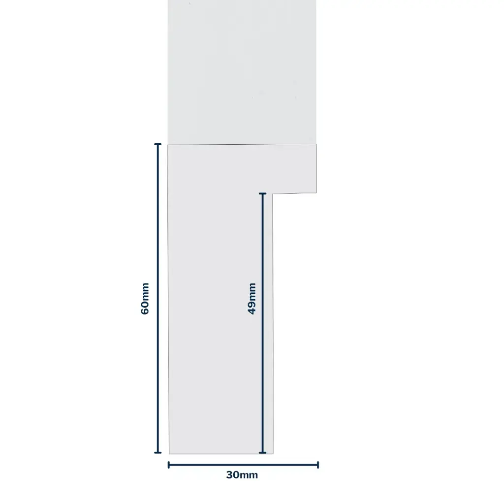 Wood Moulding W 30 X H 60 X L 2900mm White