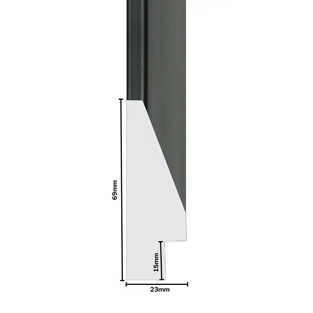 PS Moulding W 25 X H 70 X L 2900mm Black Brushed