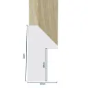 Wood Moulding W 23 X  H 51 X L 2900mm Natural