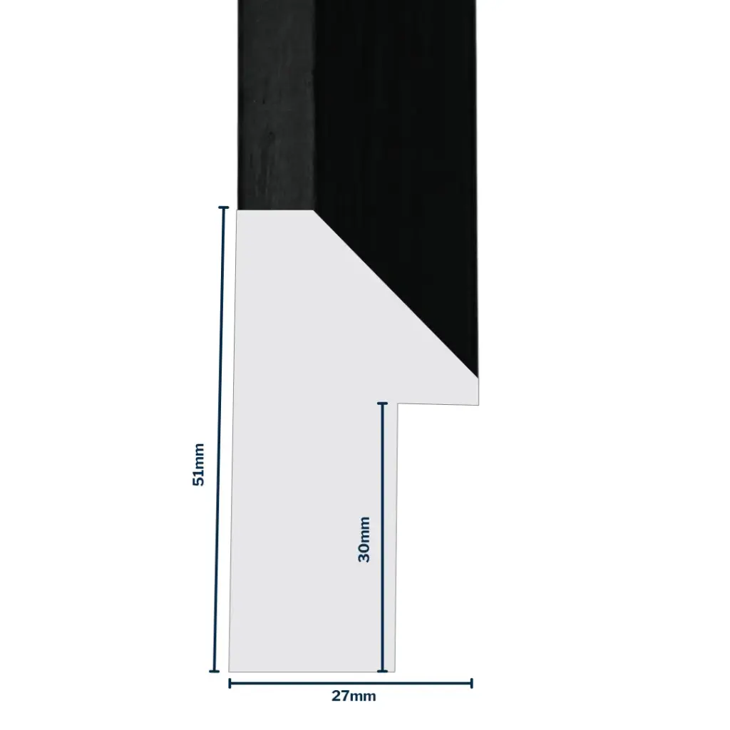Wood Moulding W 23 X H 51 X L 2900mm Black Stain