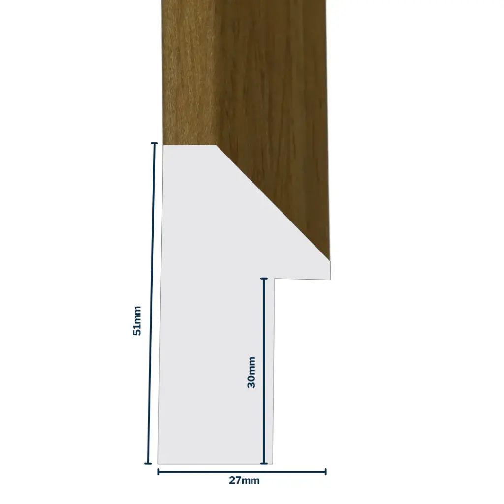 Wood Moulding W 23 X H 51 X L 2900mm Natural Kiaat Stain