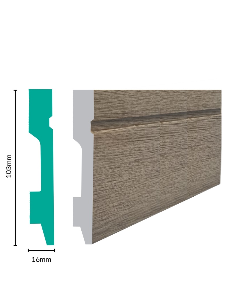 HDPS Skirting H 103 X W 16 X L 2700mm Vintage Pine