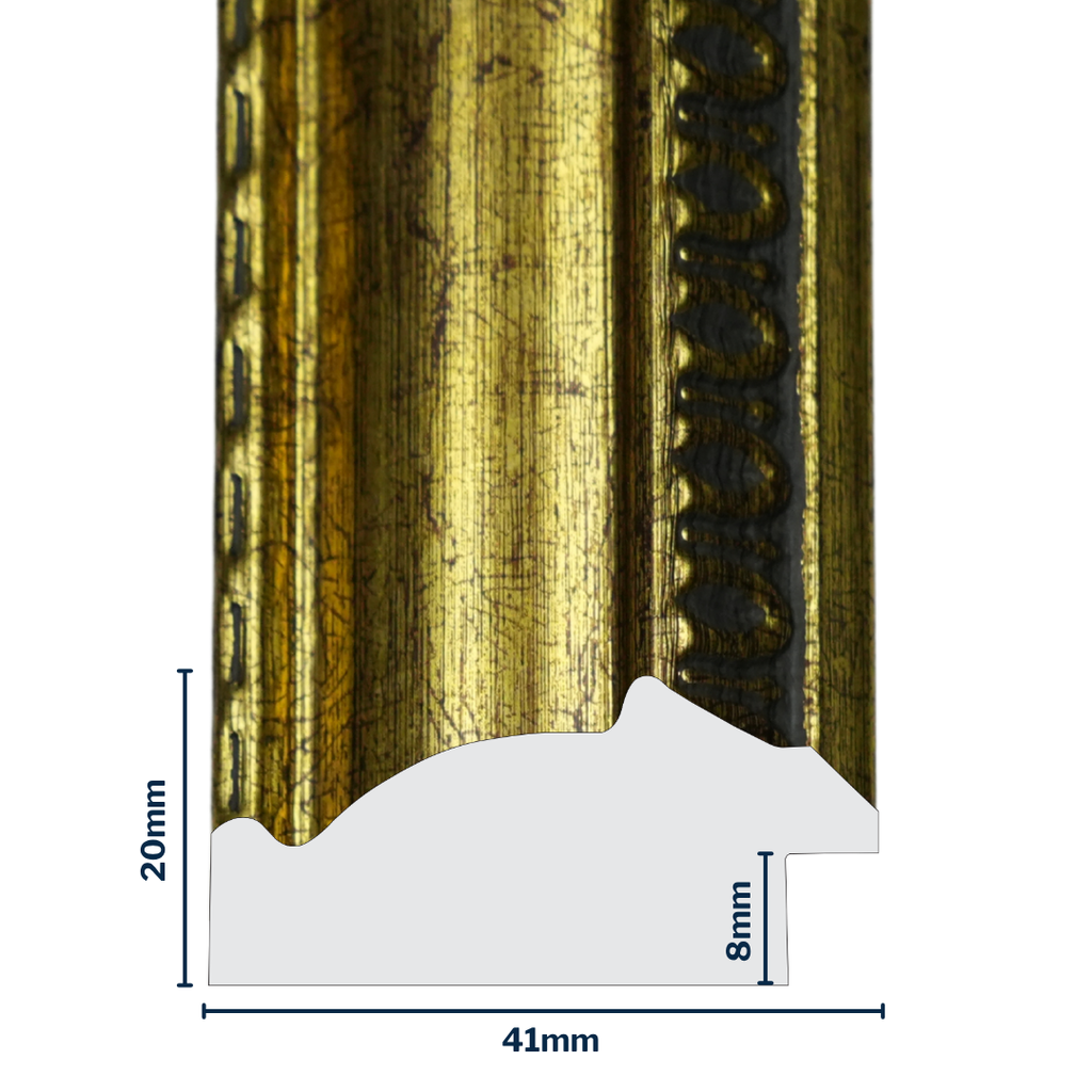 Q-Moulding W 41 X H 20 X L 2900mm Gold