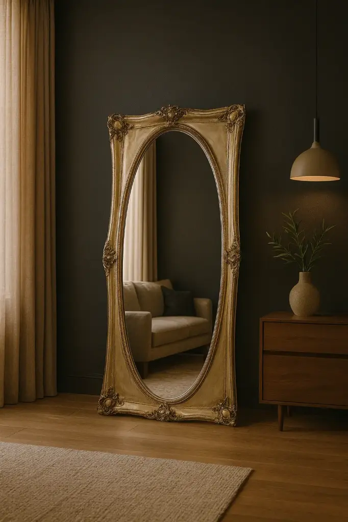 Mirror Ornate Standing 900X1830mm Champagne