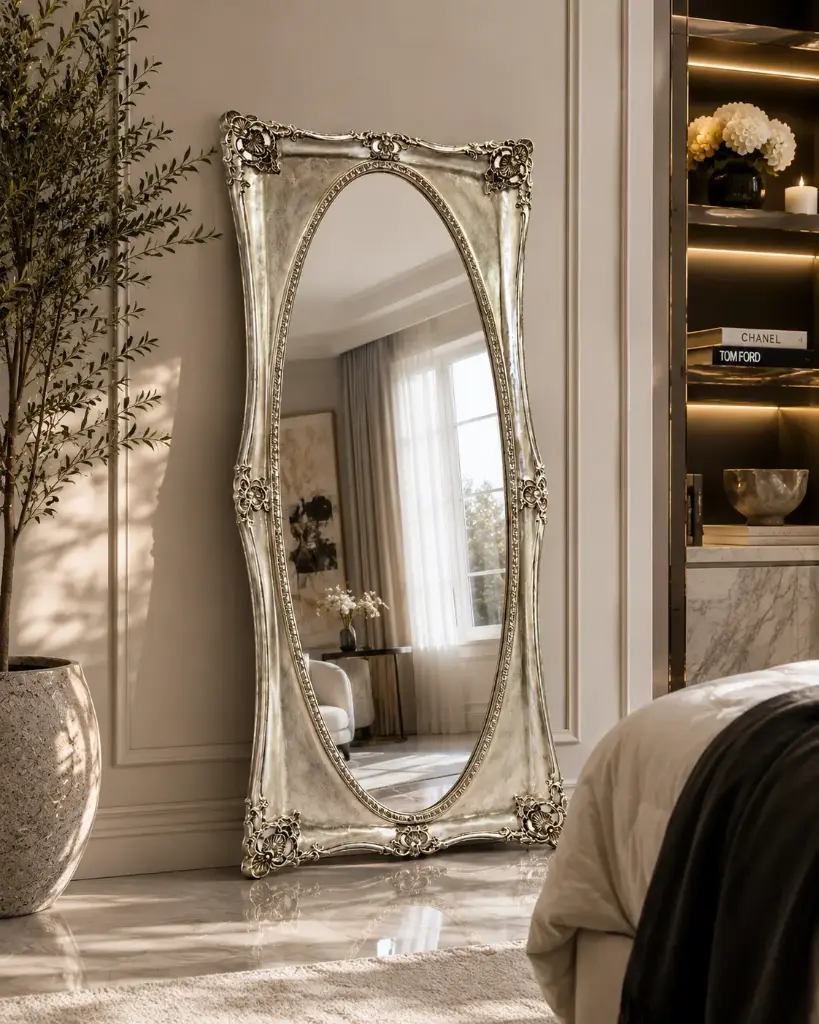 Mirror Ornate Standing 900X1830mm Champagne
