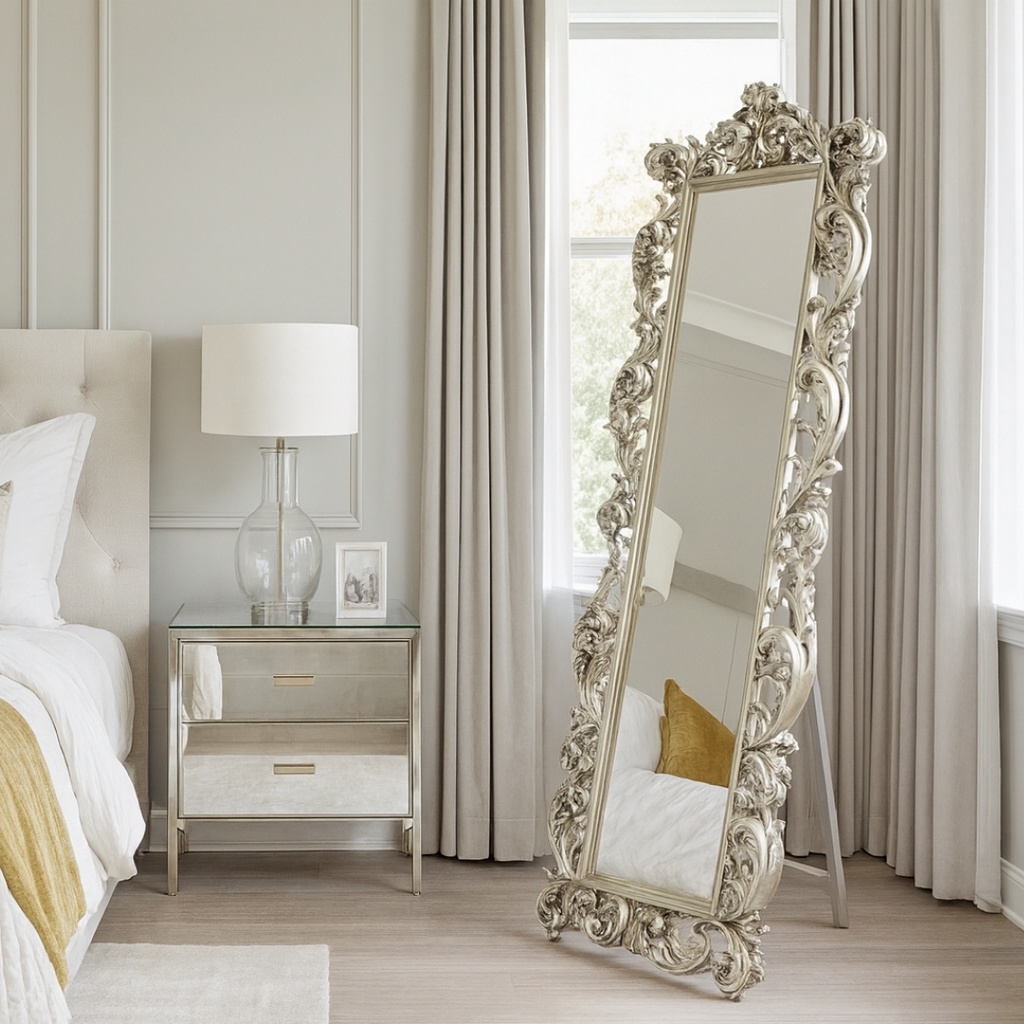 Mirror Ornate Standing 870X1910mm Champagne