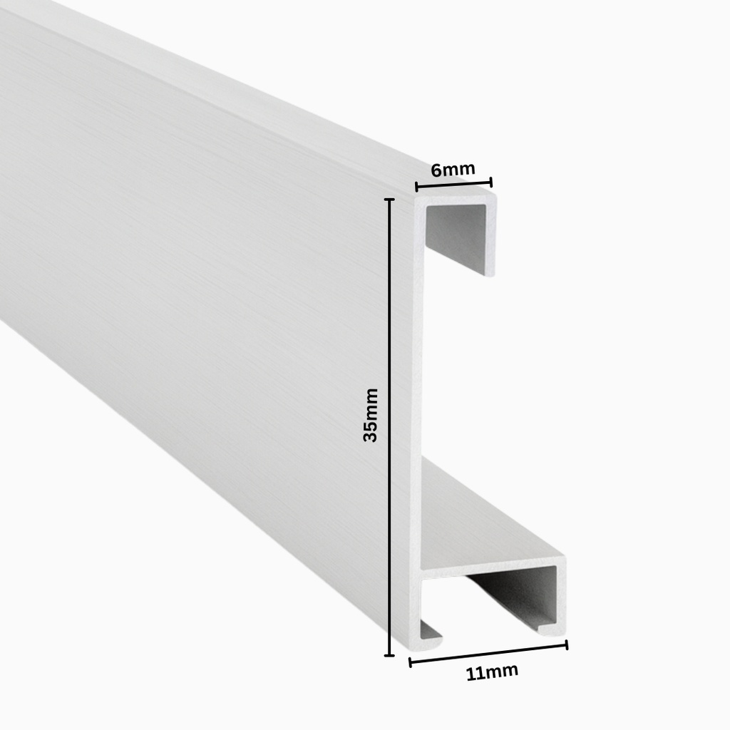 Aluminium Moulding W 16 X H 35 X L 2900mm Silver